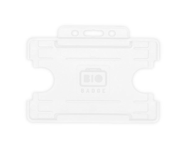 White Single-Sided Open Faced ID Card Holders - Landscape (Pack of 100)
